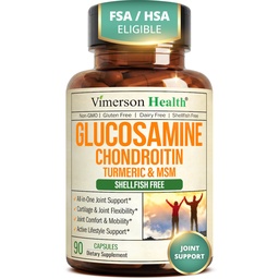 Glükozamin Chondroitin MSM - Glukozamin-szulfáttal rendelkező nők és férfiak közös támogatása 1500 mg, Chondroitin és MSM - porc, közös egészség és rugalmasság céljára - 90 kapszula