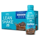GNC Lean Shake 25 fehérje shake, klinikailag bizonyított súlykezelés, étkezés csere, 25 g fehérje nulla hozzáadott cukor, kész inni, sütik és krém, 12-es csomag