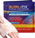 BurnFix ® Burn Gel Pad 4x4 Hydrogel Dressing - Heat Sink ™ Technology - Sterile with Tea Tree Tree Oil - Instant Cooling for Sunburn, Kitchen, Chemical Burns - Non- Stick First Aid, safe for Face & Kids (2)