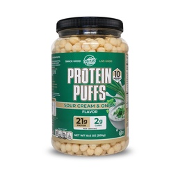 Twin Peaks Protein Puffs - (Sour Cream & Onion), Keto Friendly, Low Carb Snack (300g, 21g Protein, 2g Net Carbs, High Protein, Egészséges Crunchy Snack)