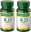 A természet B12 2500 mcg-vitamin, celluláris energia támogatás, az energia anyagcsere, szív és idegrendszer egészség, 75 gyors feloldás tabletta (2-es csomag)