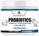 American Standard Supplements Probiotics kutyáknak és macskáknak prebiotikumokkal és emésztési enzimekkel, 5 Billion CFU, 9 Strains, 3.17oz (90g), 180 Servings - Dog & Cat Probiotics for Gut Health & Digestion