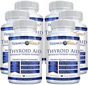 Research Certified ® Thyroid Aid - Optimális pajzsmirigy funkció jóddal, rézzel és cinkkel - 260 µg szelénium - 100% Tiszta - Vegán Barátság - 60 kapszula palackban - 6 üveg