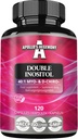 APOLLO 's HEGEMONY Double Inositol 120 Vegan Capsules - Myo- Inositol + D- Chiro- inositol Optimal 40: 1 Ratio - 615 mg / kapszula - 4 hónapos ellátás - B8 vitamin kiegészítés