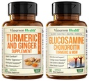 Turmerikus kiegészítés és Ginger Root közös támogatási kiegészítés & Glucosamin Chondroitin MSM és kurkuma kiegészítés