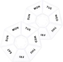 Sibba 7 Day Pill Organizer, 2 db Medicine Pill Box, Daily Pill Holder, Portable Travel Pill Container Holder for Pocket or Purse, Medicine Planner for Vitamins Fish Oil, kiegészítők (Tiszta)