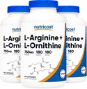 Nutricost L- Arginine L- Ornitine 750mg; 180 kapszula (3 üveg)