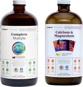 LIQUIDHEALTH Complete Multiple Multivitamin & Kalcium and Magnézium Liquid Vitamin Bundle felnőtteknek - Teljes test egészség, Immunrendszer, Csont- és Közös Támogatás - Teljes élelmiszerek, Vegán, Non-GMO, USA Made