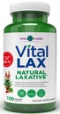 Vital Planet - Vital Lax Natural Laxative Cleanse Supplement for alkalmi székrekedés, Magnézium Hydroxide, Slippery Elm, Aloe, és Triphala to Support Bowel Regularity 100 kapszula