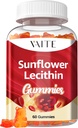 Sunflower Lecithin Gumies 800mg - Vegan, Non-GMO, Soy- Free & Gluten- Free - Supports Daily Nutrition, Easy- to- Digest Chews up, Lactation Supplement, Natural Wellness Support - 60 Vegán gumi