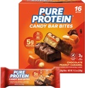 Tiszta fehérje cukor bár Bite, csokoládé mogyoró karamell, 5 g fehérje, glutén mentes, alacsony cukor, 0,70 oz, 16 csomag (csomagolás május Vary)