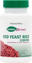NaturesPlus Herbal Actions Red Yeast Rice 1200 mg - 60 kapszula - Non-GMO, Vegan, Gluten Free - 30 adag