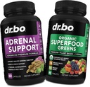 Adrenal Support & Organic Superfood Zöldségek és Gyümölcsök - Napi energia Super Food Gyümölcsök és Veggies Supplement Tablets Plus növényi élelmiszerek