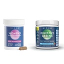 BIOHM női probiotikumok 30B CFU & Super Greens / Kids Berry Blast Bundle: Gut & Általános egészségügyi támogatás, 9 Strains, 30- napos ellátás, gazdag antioxidánsok