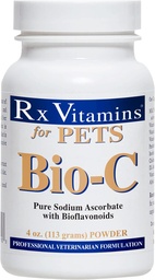 Rx Vitamins Bio- C - C-vitamin kutyáknak és macskáknak - Lemon Bioflavonoids allergia enyhítésére - Immun Supplement Supplement - Promotes Healthy Coat and Skin - Joint Supplement - 4 oz