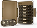 Heti Pill Organizer 4 Times egy nap, 7 Day Pill Box 4X, Portable for Travel Pill Case for Pills / Vitamin / Fish Oil / Medication / Supplements (4x7 Brown)