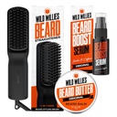 Wild Willies Beard Care Kit: Fűtött Beard Straightener férfiaknak, Beard Butter, & Beard Grooming Serum - Ultimate Grooming Tool Set, Beard Balm, hidratáló szérum, Hot Comb Beard Brush napi használatra