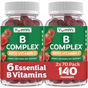 B Complex Gumies C-vitaminnal - nagy ízű 1 egy nap energia és idegrendszer támogatása felnőttek számára - Vegan, Kosher, nem-GMO B-vitamin Komplex gumival B12, B6, & folsav - 70 Count (2 Pack)