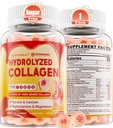 Collagen Peptid gumik nőknek, Sugar Free Multi Collagen kiegészítés, 1400mg hidrolizált Collagen típusok I II III V X, 5000mcg biotin, C-vitamin A E D3 B6 haj, bőr és köröm, csont, 60Cts