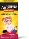 Airborne 1000mg C-vitamin Rágótabletta Cink, Immunszuppresszív kiegészítés Erőteljes antioxidáns Vitaminok A C & E - 32 Rágótabletta, Nagyon Berry Flavor