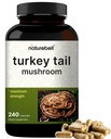 NatureBell Turkey Tail Gomba Kapszula 15,000mg Per Serving, 240 GM 124; 25: 1 Gyümölcsös test & Mycelium kivonat - Immune & Brain Health Gomba kiegészítés.
