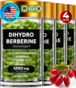 Dihydroberberine Supplement - Dehydro Berberine Supplement - Super Berberine Supplement Ceylon fahéj & R Alpha Lipoic Acid & Apigenin - Hydroberberine 480 sapkák (4 csomag)