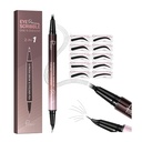 2- in- 1 Hajlított szemöldök toll és szemceruza 10Pcs Stencils, mikroblading szemöldök ceruza 4 Fork- Tip és görbe Precise Tip, vízálló és hosszú tartós szemöldök ceruza nőknek, puha fekete