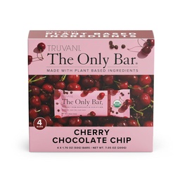 Truvani Plant Based Snack Bars - 124; Cherry Chocolate Chip 4 Pack - 124; 5g Protein - 124; USDA Organic and Vegan - 124; The Only Bar - 124; Dairy -, Soy - és Gluten - Free - 124; Egyénileg becsomagolva