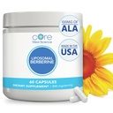 Core Med Science Liposomal Berberine Supplement, 300mg - Orvosi Formulált Berberine HCL Alpha Lipoic Acid for Blood Sugar, Metabolic Health & Gut Support - Magas abszorpció - 60 kapszula