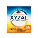 Xyzal 24 órás allergia enyhítő gyógyszer, Original Prescription Strength Antihisztamin, Levocetirizine Dihidroklorid tabletta, 5 mg, 35