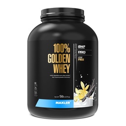 Maxler 100% Golden Whey Protein - 24 g fehérje per serving - Premium Whey Protein Powder for Pre Post Workout - Fast- Absorbing Whey Concentrate Izolate Hydrolysate Blend - French Vanilla Protein 5lb