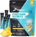 Hidratáló elektrolit por, elektrolit ital, hidratáló kiegészítő ital mix, hidratáló csomagok Vitamin & Ásványi, Keto Friendly, Vegan, Nem-GMO, Cukor, Ananász Flavor (20 Sticks)