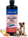 Life Line Salmon Oil for Pets A124; Omega3 DHA EPA Supplement for Dogs & Maints 124; Skin, Coat, Brain & Heart Health