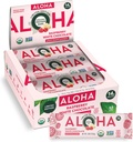ALOHA Organic Plant Based Protein Bars - 124; Málna Fehér Csokoládé - 124; 12 Count, 1.98oz Bars - 124; Vegán, Alacsony Cukor, Gluten Free, Paleo, Alacsony Carb, Non - GMO, Stevia Free, Szójamentes, Cukormentes Alkohol-édesítő: LIMITED EDITION