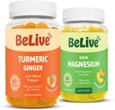 BeLive Bundle Magnézium és kurkuma gumik relaxáció, alvás, Inmune támogatás és mobilitási támogatás