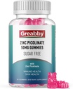 Cink Gumies - Cink Picolinate 50mg, Sugar Free, Highly Absorbable Cink Picolinate Supplement gyerekeknek és felnőtteknek, Support Growth, Immune Function, Skin Health, 60 Gumies