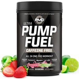 PMD Sports Pump Fuel Ultra koffein Free - Premium Pre Workout Powder & Muscle Pump, nagyobb fókusz, Endurance & Recovery, Premium Creatine, Arginine & Beta Alanine - Strawberry Limeade (30 Servings)