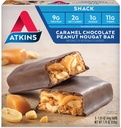 Atkins karamell csokoládé Mogyoró Nugat Snack Bar, Protein Snack, High in Fiber, 2g Sugar, Keto Friendly, 5 gróf