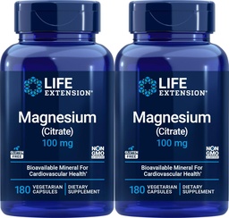 Life Extension Magnézium (Citrate) 100 mg, 180 Veg Caps (2-es csomag) - Mag kiegészítés