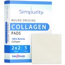 Collagen Dressing Pads - 2 "x 2" 5 Count Collagen Pad for Wounds - Non-Adherent Collagen Dressing for Wound Care - Safe n 'Simple Wound Care Supplies