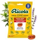Ricola Sugar Free Swiss Herb köhögés cseppek, 19 gróf, Köhögéscsillapító és torokmentesítő cseppek természetesen Sourced mentol, Pleasing Taste for Coughs & Throat Irritation Systems Relief
