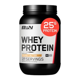 BARE TELJESÍTMÉNY NUTRITION, BPN Whey Protein + Casein Protein Powder Blend, Mogyoróvaj, 25 g protein per Serving Supports Lean Muscle Recovery, 27 Servings, harmadik fél tesztelt