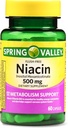 Spring Valley Flush- free Niacin 500 mg Metabolizmus támogatás, 60 kapszula (2 db-os csomag)