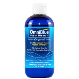 OmniBlue Ocean Ásványok - 70 + Trace Ásványok és Folyékony Magnézium - Kálium, Klorid - Alacsony Nátrium - Természetes támogatás alváshoz, emésztéshez, szabályszerűség, hidratálás és elektrolit egyensúly (8 oz)