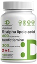 DOLL SUMPLEMENT R Alpha Lipoic Acid 600mg Benfotiamine 300mg Per Serving, 120 Veggie Capsules - 200mg R- ALA Kapszulánként - Antioxidáns kiegészítés energia és idegrendszer támogatása