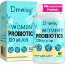 Menopauza kiegészítők nők számára, 120 milliárd CFU probiotikum, 13- in1 Gyógynövények probiotikumok komplexum, Menopauza megkönnyebbülés, hormonegyensúly, hőhullámok, éjszakai izzadás, hangulatváltozás, puffadás és immunitás - 60 kapszula