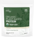 Bio Pflanzenprotein Pulver Vanille, Bioproteinpulver für Frauen und Männer, Kürbis & Pea Protein Vegan, Glutenfrei, Pflanzenbasierte Protein Shakes, 18g - 21.5 Oz