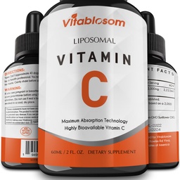 Liposzómás C-vitamin 2000mg folyadék felnőttek számára, magas abszorpciós VIT C, maximalizálja C-vitamin, Immunrendszer és antioxidáns támogatás, 60ML (1 üveg)
