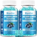 Biotin Gumies 15000µg Collagen a felnőttek nők és férfiak - Hair, Skin & Nails Gumies a biotin - Collagen a nő - Vegan, Non-GMO, Hair Vitamins - 120 Count, 2 Pack