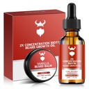 Szakállas növekedési készlet - 2X koncentráció biotin férfiaknak, természetes összetevők Argan olaj, Jojoba olaj és vitamin (vanília)